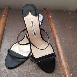 Manolo Blahnik Black Heeled Sandals